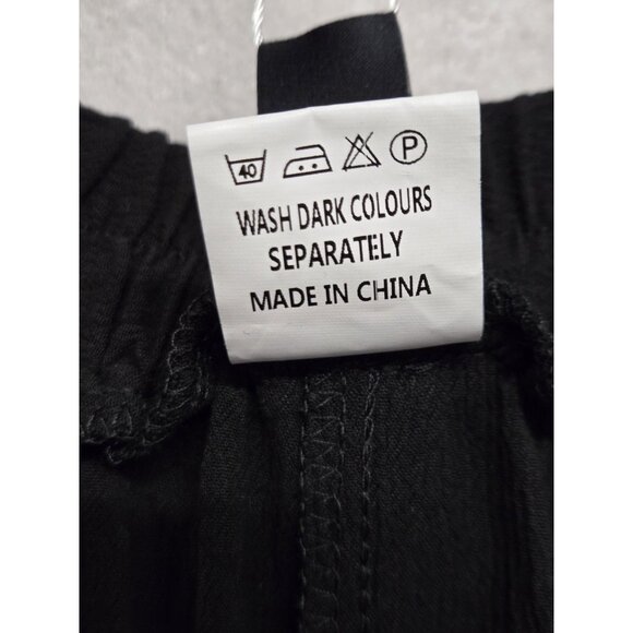 Bloomchic Pants Women's Plus 26 Black Cropped Gauze Pull On Elastic Waist Casual - Picture 7 of 7